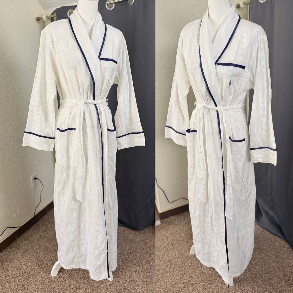 Vintage Ralph Lauren Robe Made in USA cotton womens Small
